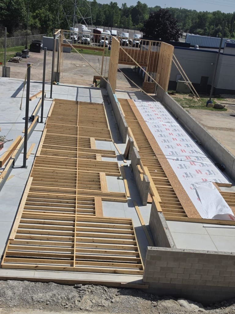 Floor framing on a block foundation